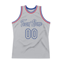 Load image into Gallery viewer, Custom Silver Gray Silver Gray-Royal Authentic Throwback Basketball Jersey