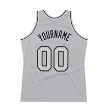 Load image into Gallery viewer, Custom Silver Gray Silver Gray-Black Authentic Throwback Basketball Jersey