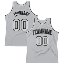 Load image into Gallery viewer, Custom Silver Gray Silver Gray-Black Authentic Throwback Basketball Jersey