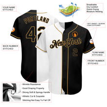 Load image into Gallery viewer, Custom Black Black-White Authentic Split Fashion Baseball Jersey