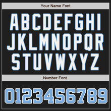 Load image into Gallery viewer, Custom Black Light Blue-Gray Authentic Split Fashion Baseball Jersey