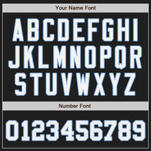 Load image into Gallery viewer, Custom Black White-Red Light Blue Authentic Split Fashion Baseball Jersey