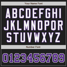 Load image into Gallery viewer, Custom Black Purple-Gold Authentic Split Fashion Baseball Jersey