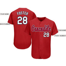 Load image into Gallery viewer, Custom Red White-Navy Baseball Jersey