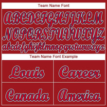 Load image into Gallery viewer, Custom Red White-Navy Baseball Jersey