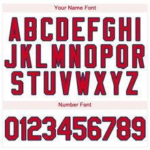 Load image into Gallery viewer, Custom Cream Red-Navy Baseball Jersey