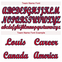 Load image into Gallery viewer, Custom Cream Red-Navy Baseball Jersey