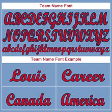 Load image into Gallery viewer, Custom Light Blue Red-Navy Baseball Jersey