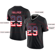 Load image into Gallery viewer, Custom Lights Out Black Red-Gray USA Flag Fashion Football Jersey