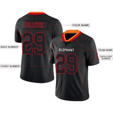 Load image into Gallery viewer, Custom Lights Out Black Red-Orange Football Jersey