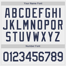 Load image into Gallery viewer, Custom White Navy-Powder Blue Baseball Jersey