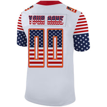 Load image into Gallery viewer, Custom White Red-Orange USA Flag Fashion Football Jersey