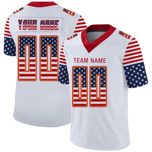 Load image into Gallery viewer, Custom White Red-Orange USA Flag Fashion Football Jersey