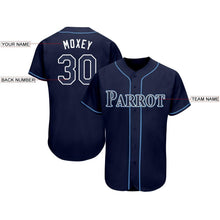 Load image into Gallery viewer, Custom Navy White-Powder Blue Baseball Jersey