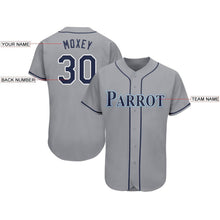 Load image into Gallery viewer, Custom Gray Navy-Powder Blue Baseball Jersey