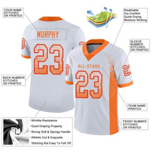 Load image into Gallery viewer, Custom White Orange-Red Mesh Drift Fashion Football Jersey