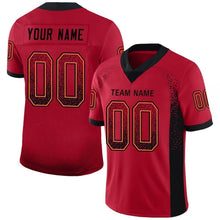 Load image into Gallery viewer, Custom Red Black-Orange Mesh Drift Fashion Football Jersey
