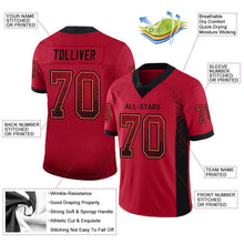 Load image into Gallery viewer, Custom Red Black-Orange Mesh Drift Fashion Football Jersey