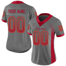 Load image into Gallery viewer, Custom Gray Red-Orange Mesh Drift Fashion Football Jersey