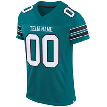 Load image into Gallery viewer, Custom Teal White-Black Mesh Authentic Football Jersey