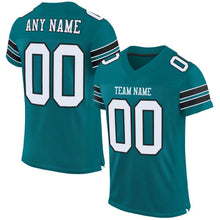Load image into Gallery viewer, Custom Teal White-Black Mesh Authentic Football Jersey