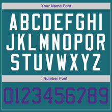 Load image into Gallery viewer, Custom Aqua Purple-White Authentic American Flag Fashion Baseball Jersey