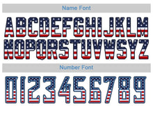 Load image into Gallery viewer, Custom White Navy-Powder Blue USA Flag Fashion Football Jersey