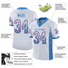 Load image into Gallery viewer, Custom White Powder Blue-Red Mesh Drift Fashion Football Jersey