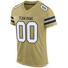 Load image into Gallery viewer, Custom Vegas Gold White-Black Mesh Authentic Football Jersey