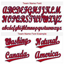 Load image into Gallery viewer, Custom White Red-Navy Baseball Jersey