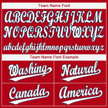 Load image into Gallery viewer, Custom Red White-Navy Baseball Jersey