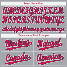 Load image into Gallery viewer, Custom Gray Red-Navy Baseball Jersey