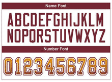 Load image into Gallery viewer, Custom Gold Burgundy-White Mesh Drift Fashion Football Jersey