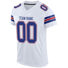 Load image into Gallery viewer, Custom White Royal-Red Mesh Authentic Football Jersey