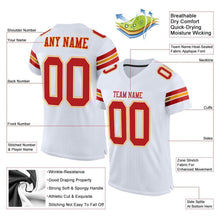 Load image into Gallery viewer, Custom White Scarlet-Gold Mesh Authentic Football Jersey