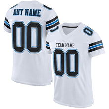 Load image into Gallery viewer, Custom White Black-Panther Blue Mesh Authentic Football Jersey