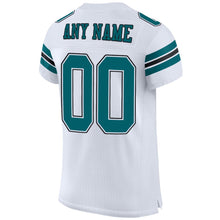 Load image into Gallery viewer, Custom White Teal-Black Mesh Authentic Football Jersey