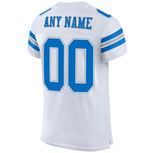 Load image into Gallery viewer, Custom White Panther Blue-Light Gray Mesh Authentic Football Jersey