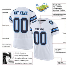 Load image into Gallery viewer, Custom White Navy-Powder Blue Mesh Authentic Football Jersey