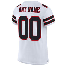 Load image into Gallery viewer, Custom White Black-Red Mesh Authentic Football Jersey