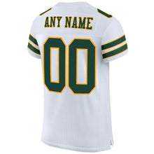 Load image into Gallery viewer, Custom White Green-Gold Mesh Authentic Football Jersey