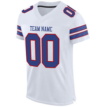 Load image into Gallery viewer, Custom White Royal-Red Mesh Authentic Football Jersey