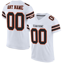 Load image into Gallery viewer, Custom White Black-Orange Mesh Authentic Football Jersey