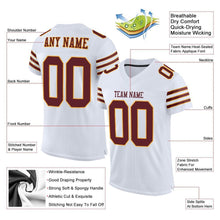 Load image into Gallery viewer, Custom White Burgundy-Gold Mesh Authentic Football Jersey