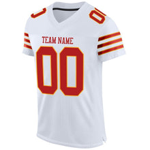 Load image into Gallery viewer, Custom White Scarlet-Gold Mesh Authentic Football Jersey