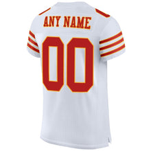 Load image into Gallery viewer, Custom White Scarlet-Gold Mesh Authentic Football Jersey