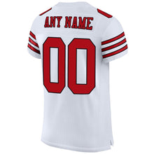 Load image into Gallery viewer, Custom White Red-Black Mesh Authentic Football Jersey