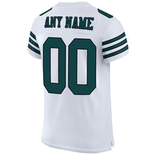 Load image into Gallery viewer, Custom White Midnight Green-Black Mesh Authentic Football Jersey