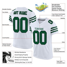 Load image into Gallery viewer, Custom White Gotham Green-Black Mesh Authentic Football Jersey