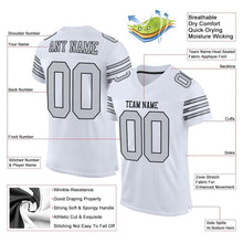 Load image into Gallery viewer, Custom White Silver-Black Mesh Authentic Football Jersey